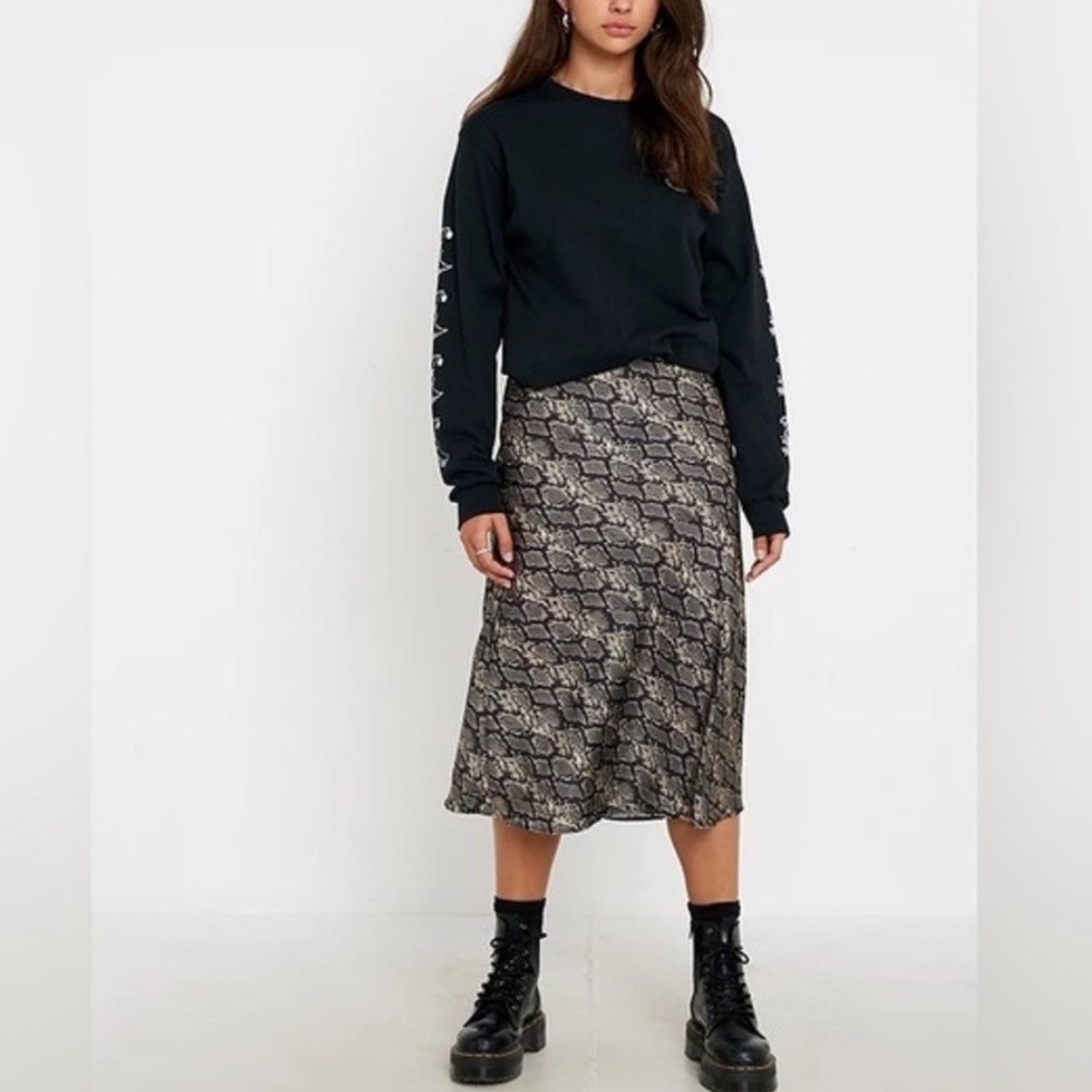 Urban Outfitters Snake Print Midi Skirt